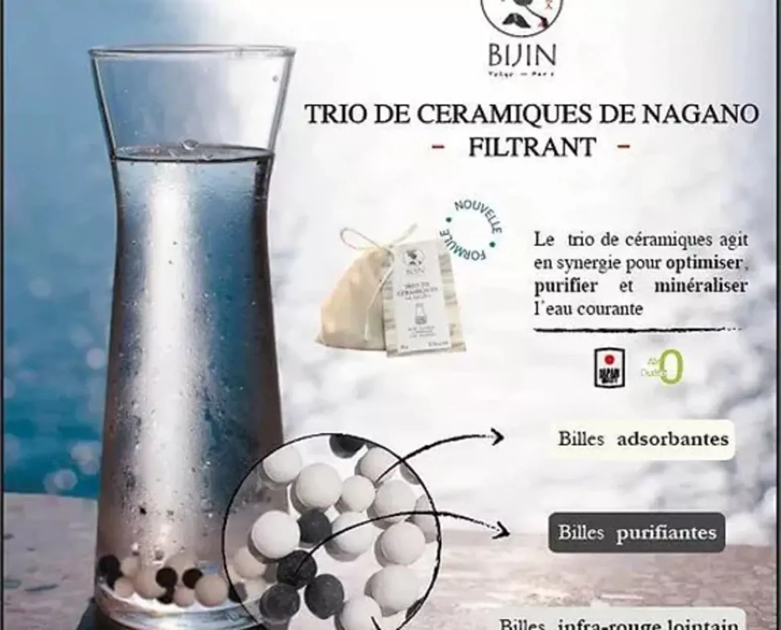 Trio de céramique filtrantes- purifiante - minéralisante