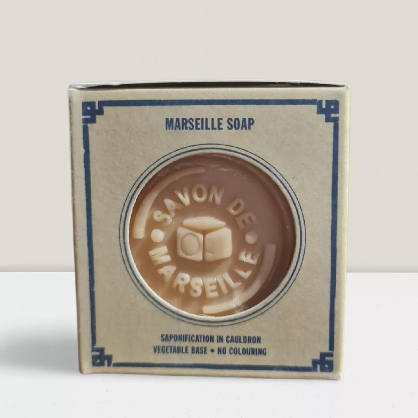 Savon de Marseille BLANC Brut 200 g dans un étui NATURE - textile