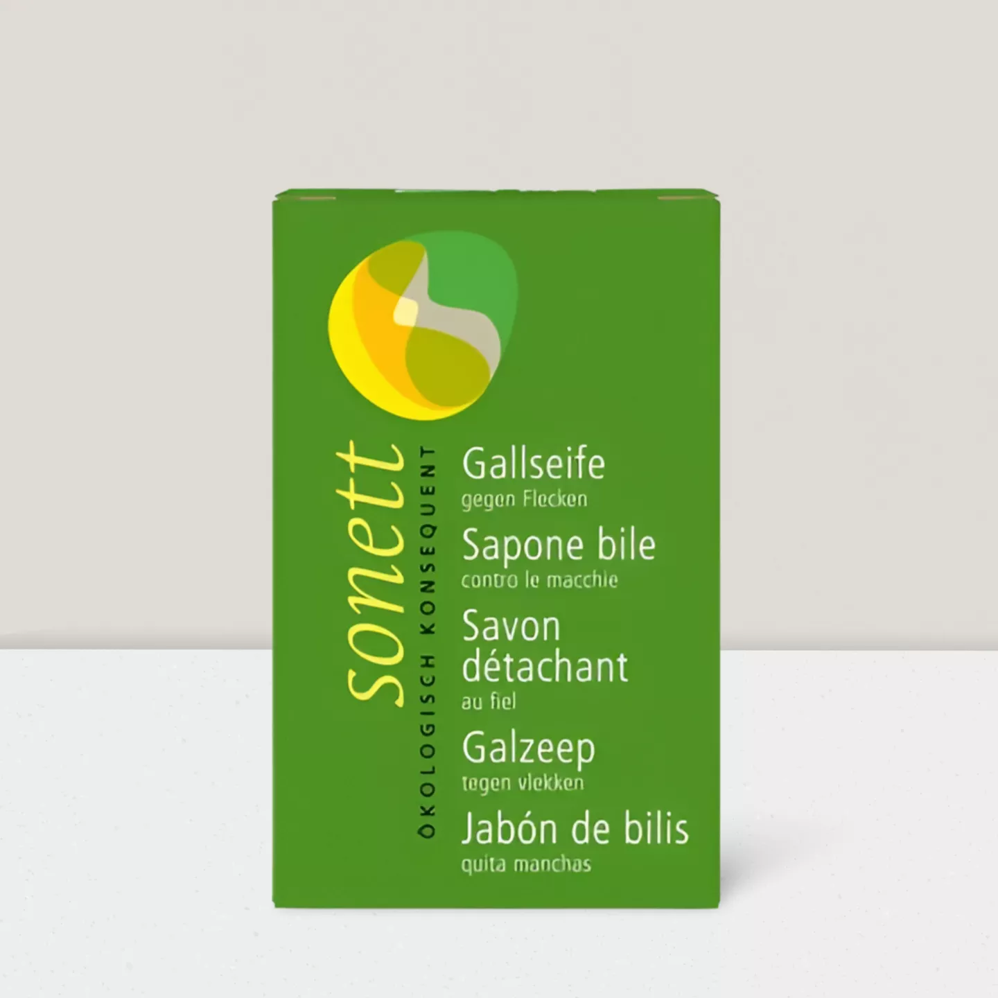 Savon détachant au fiel, Etiquette DE + FR 100g