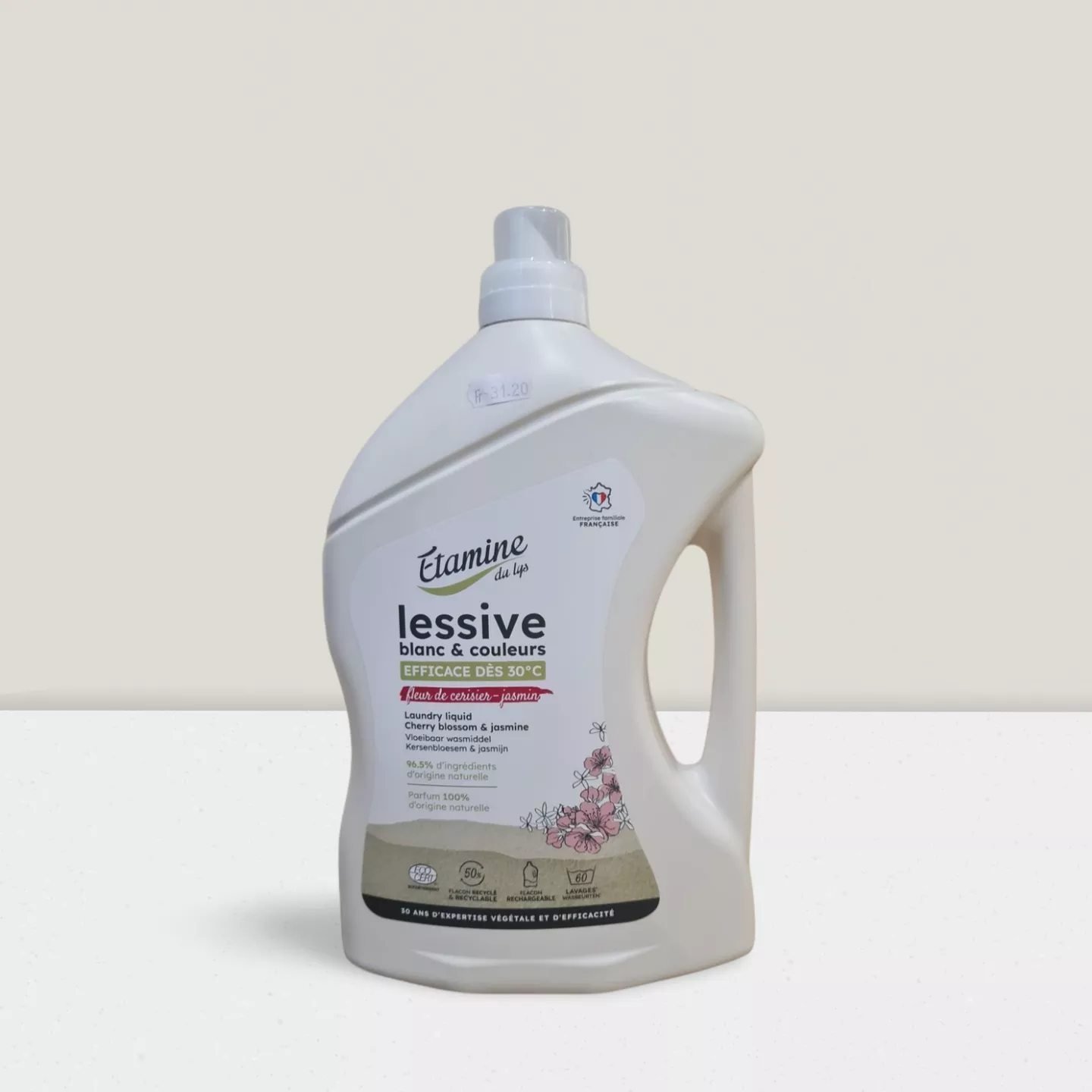 Lessive liquide fleur de cerisier et jasmin - 3L