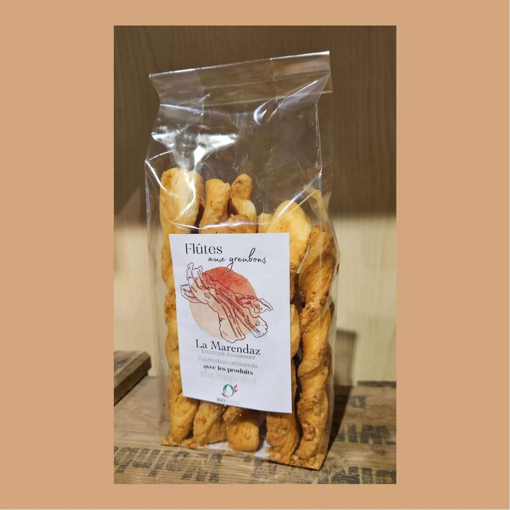 Flûtes Artisanales aux grebons - 120gr