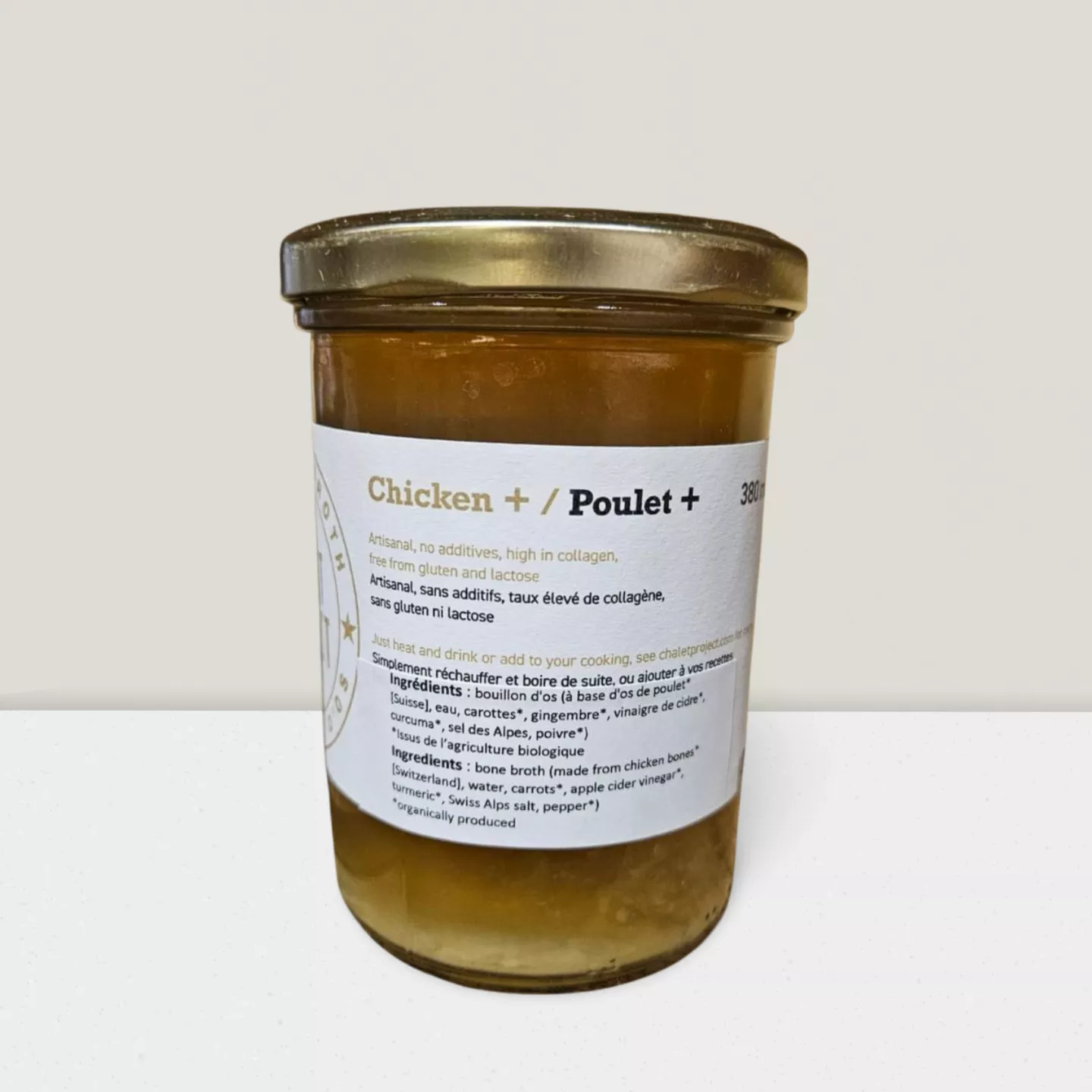 Bouillon d'os de poulet - Gingembre & Cucruma - 380gr