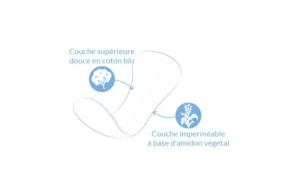 Protège-slips en coton biologique : Ultra fin - 22pcs