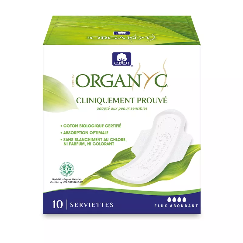 Serviettes hygiéniques pliés - Flux abondant - 10pcs