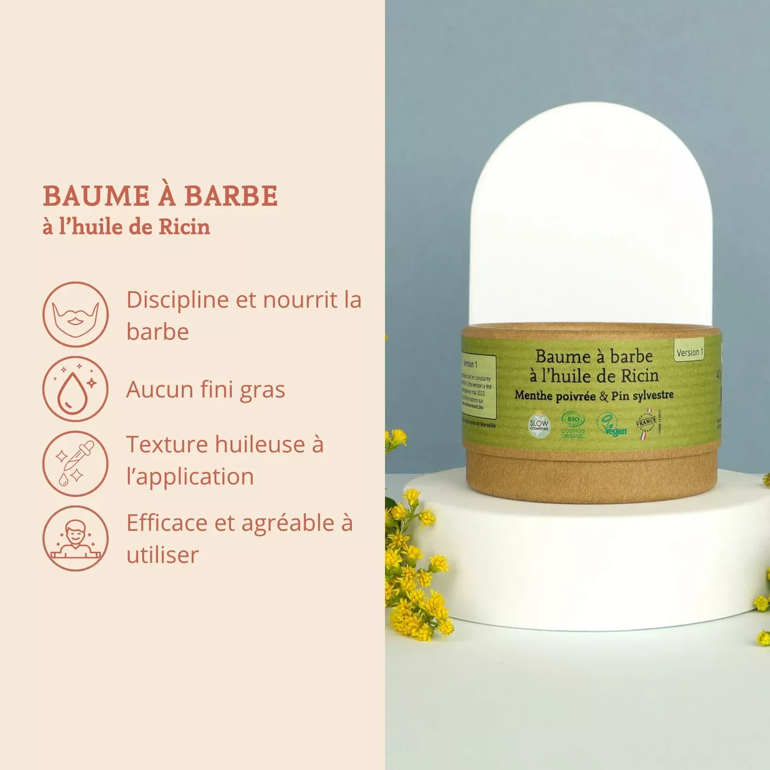 Baume à barbe à la menthe poivrée & pain sylvestre - 40g