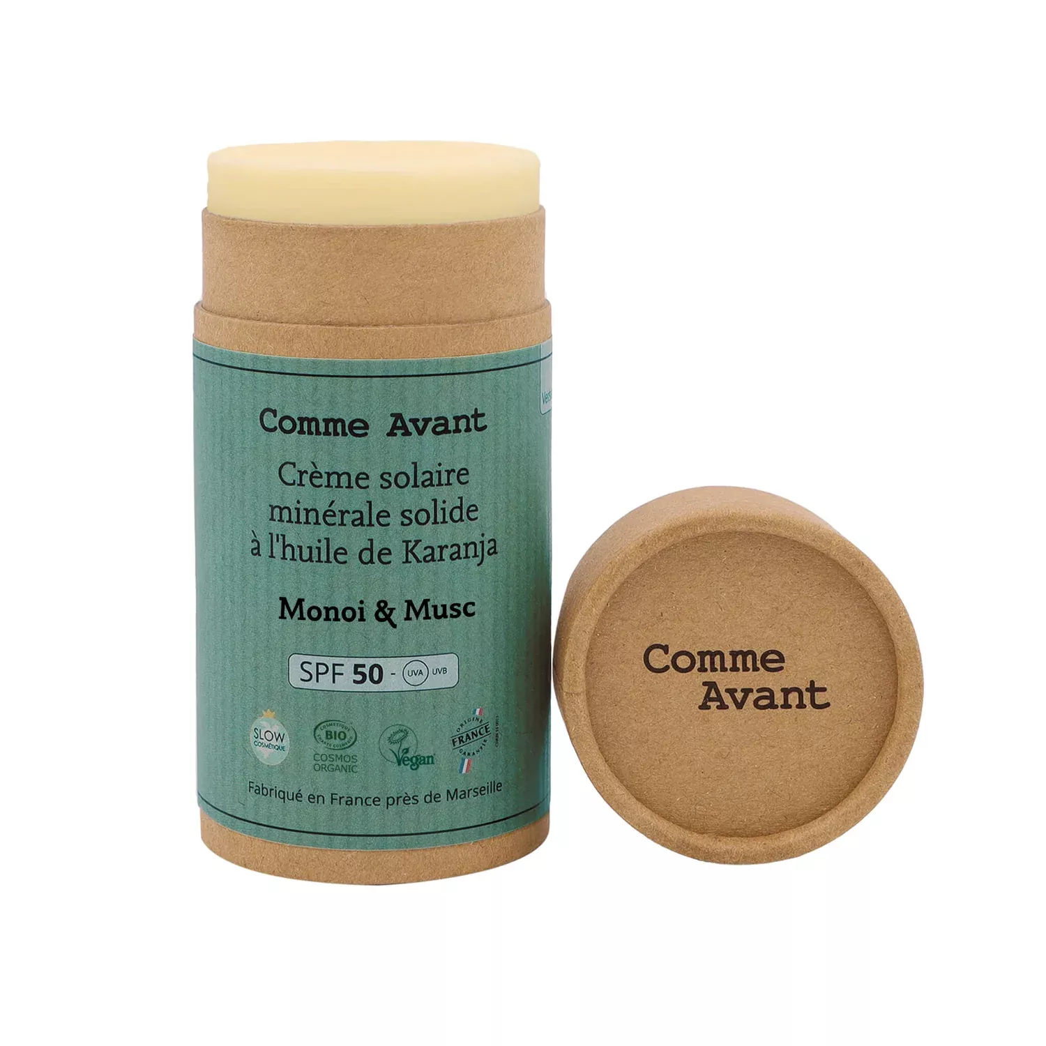 Crème solaire solide SPF 50 - Monoï & Musc - 80g