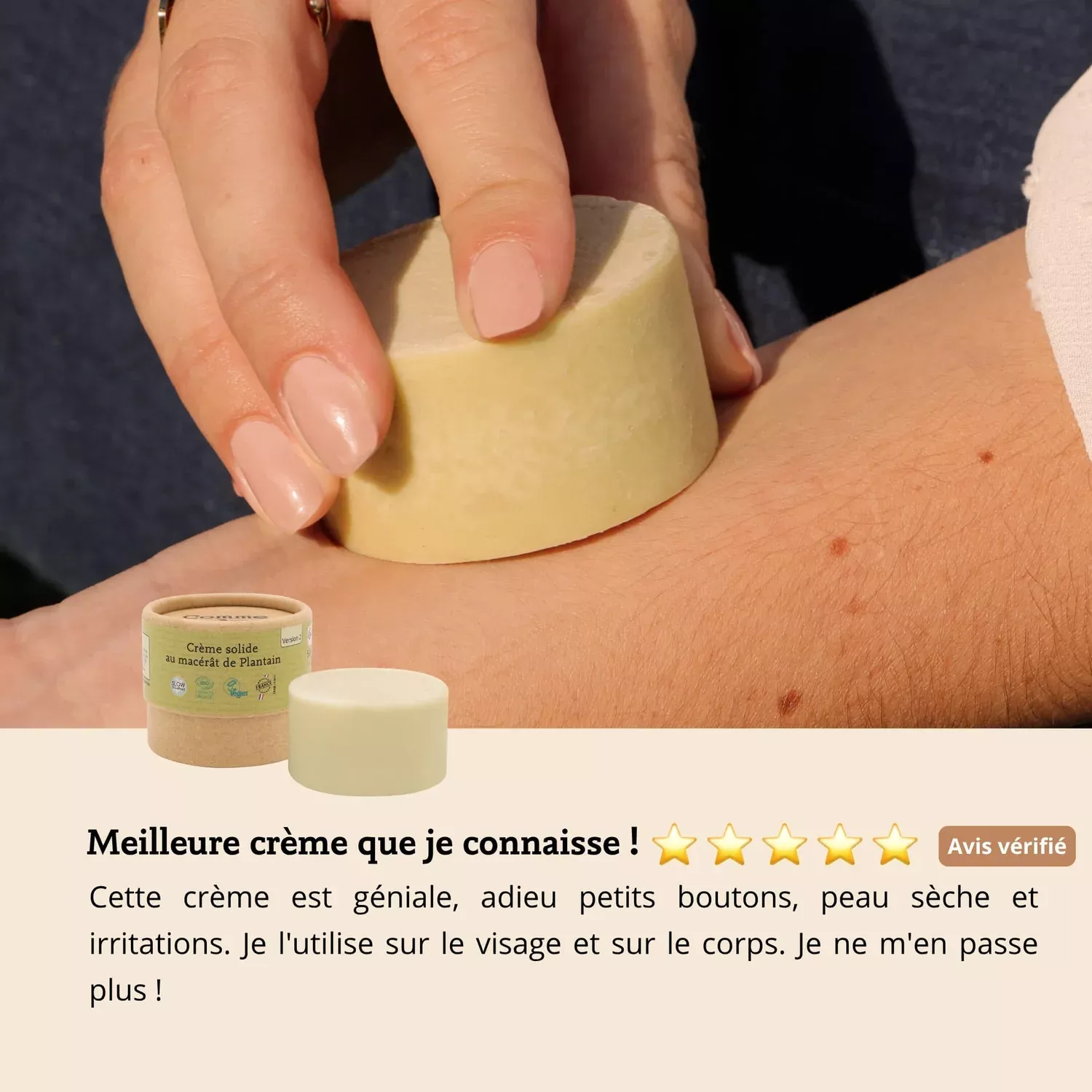 Crème solide au macérât de Plantain - 50g