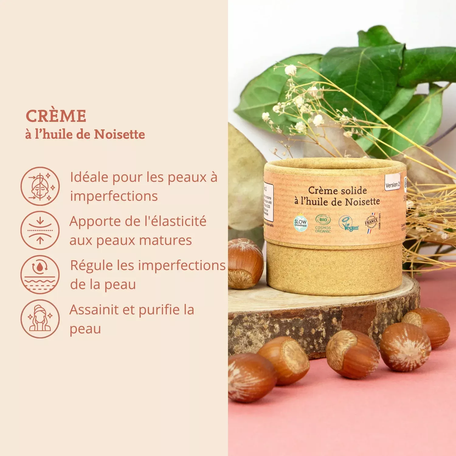 Crème solide à l'huile de noisette - 50g