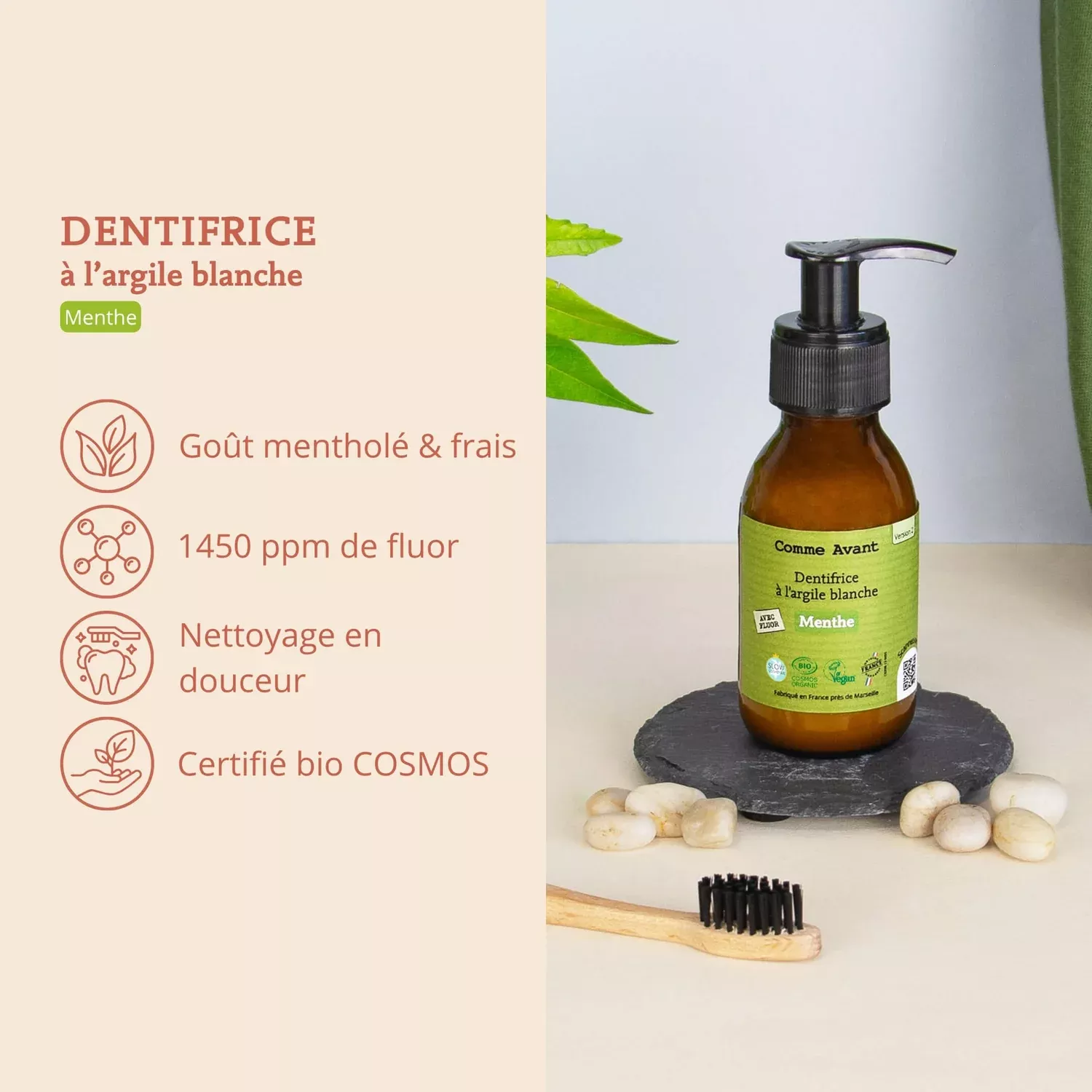 Dentifrice à l'argile blanche - Menthe - 90ml
