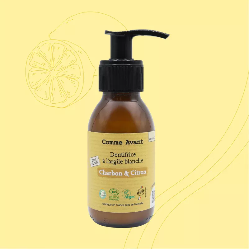 Dentifrice à l'argile blanche - Charbon & Citron - 90ml