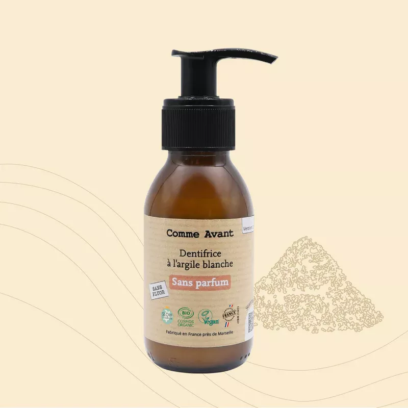 Dentifrice à l'argile blanche- Sans parfum - 90ml