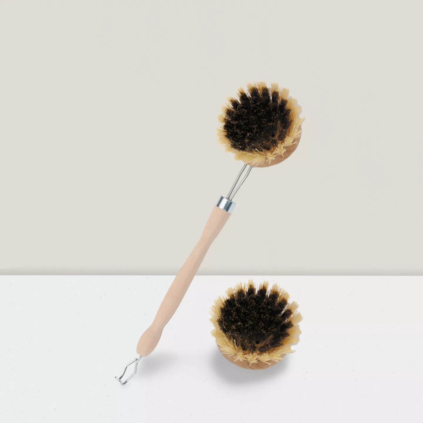 Brosse vaisselle laiton/fibre