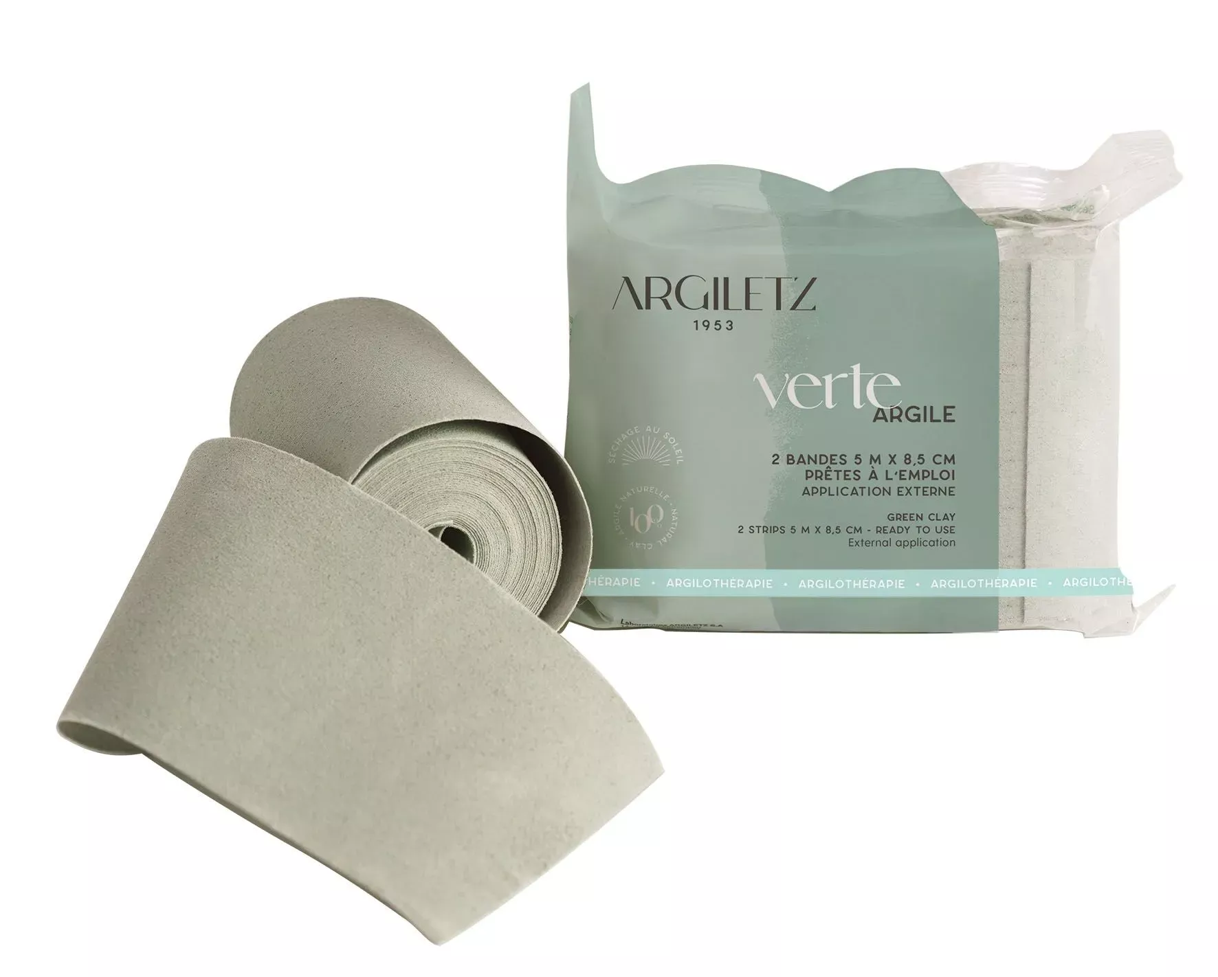 Bande d'argile verte, pour cataplasme - 2 pièces