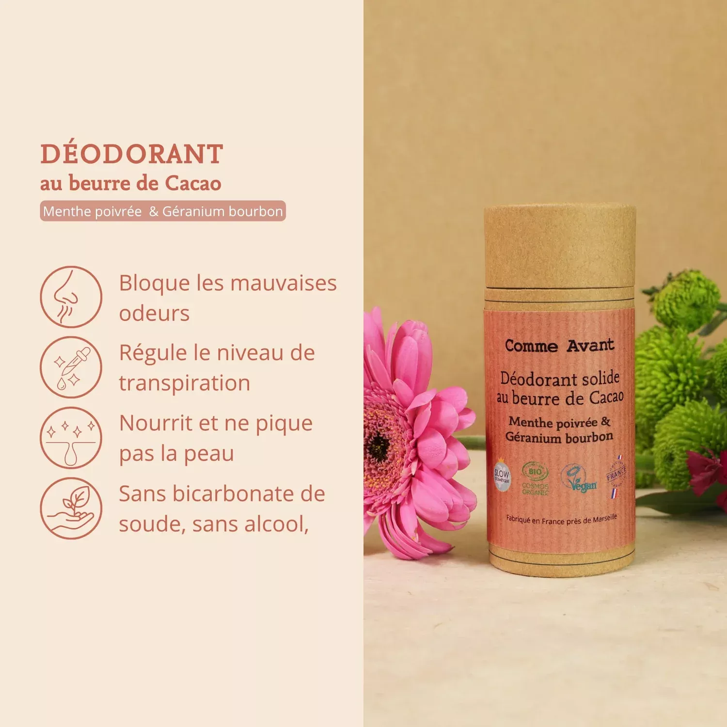 Déodorant - Menthe Poivrée & Géranium - 60g