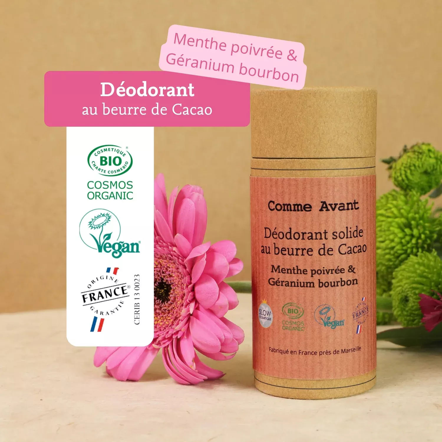 Déodorant - Menthe Poivrée & Géranium - 60g