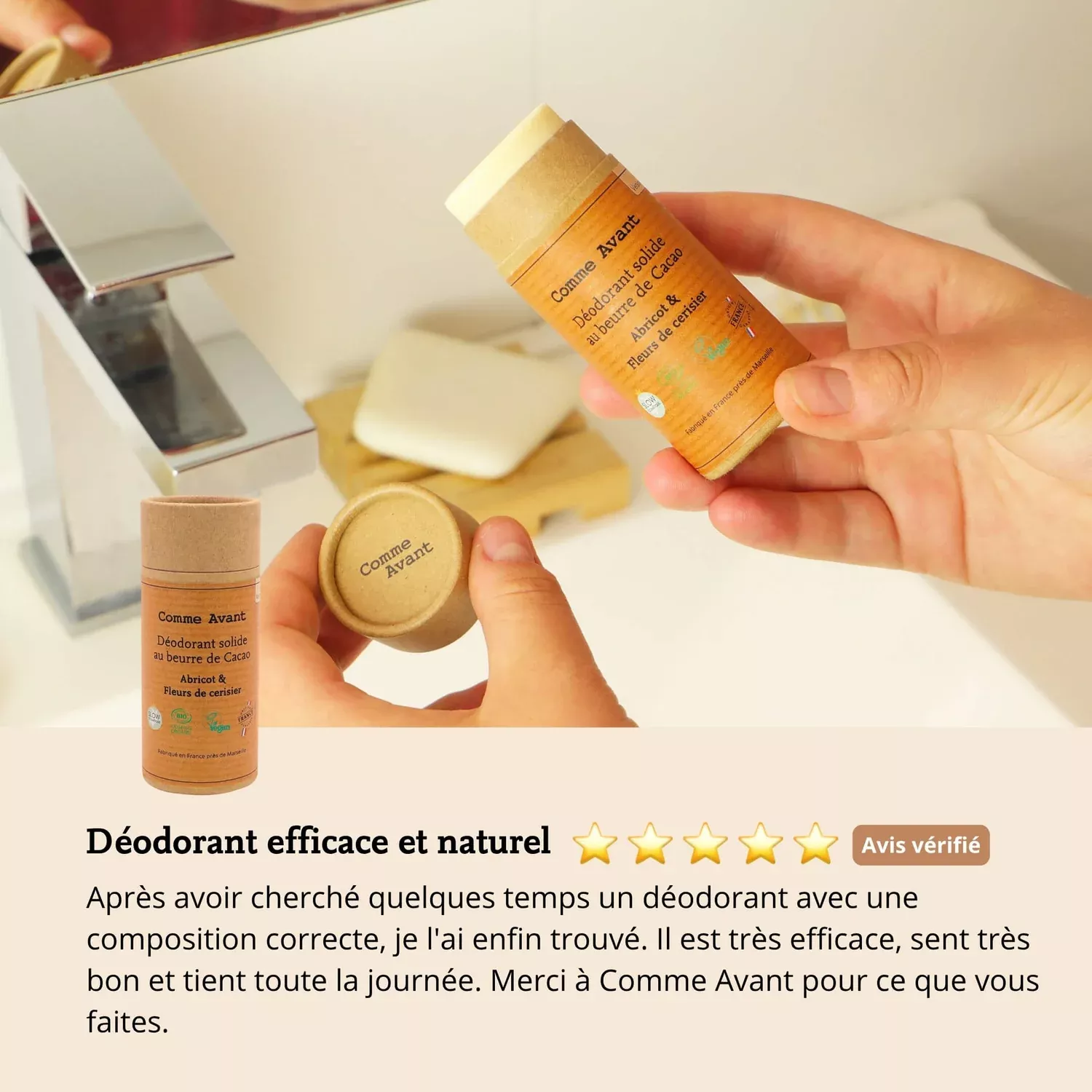 Déodorant solide - Abricot & fleurs de cerisier - 60g