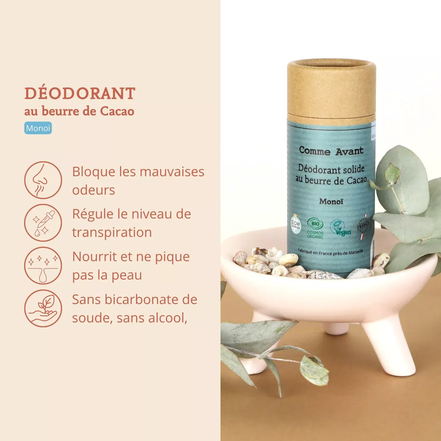 Déodorant solide - Monoï - 50g