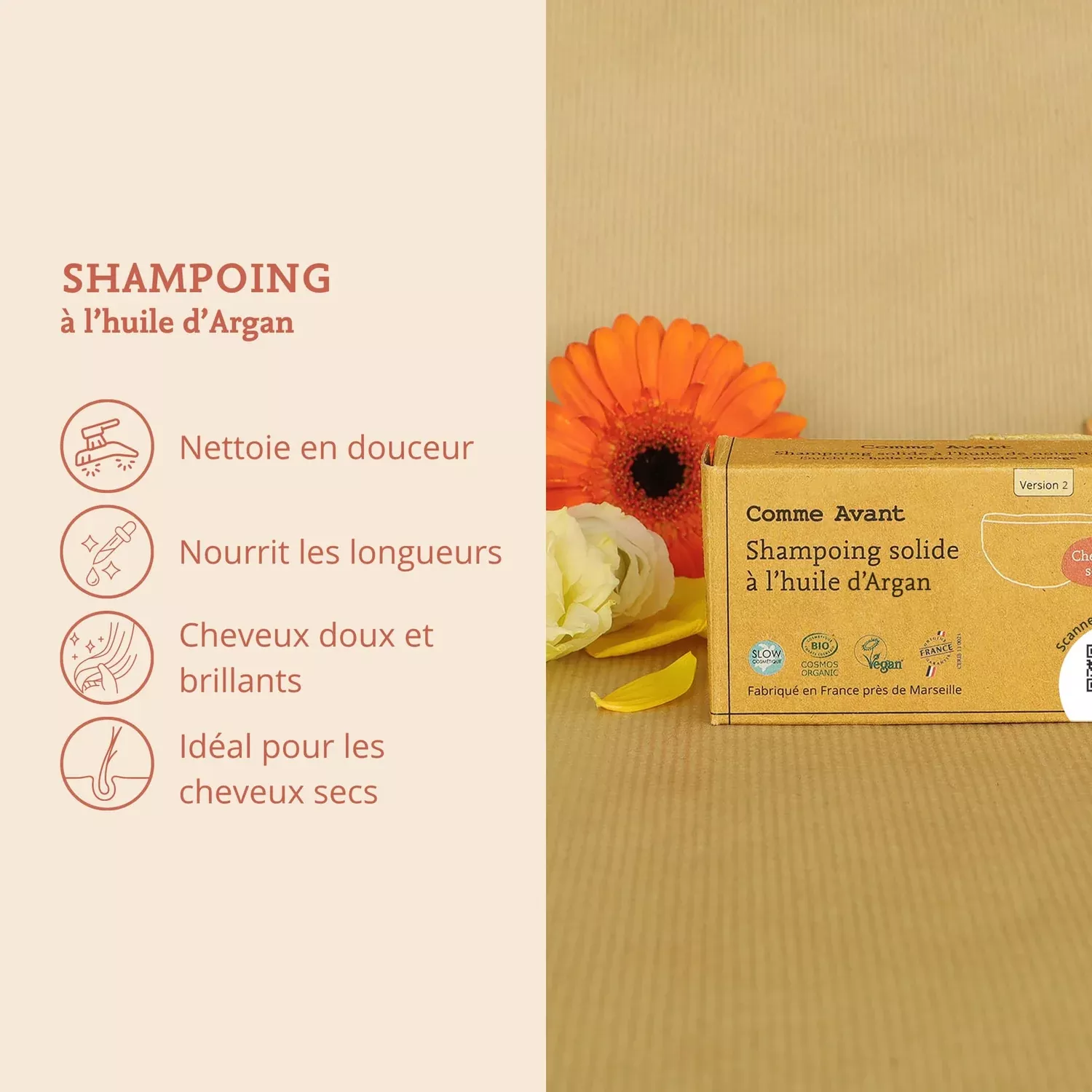 Shampoing solide - Cheveux secs - 70g