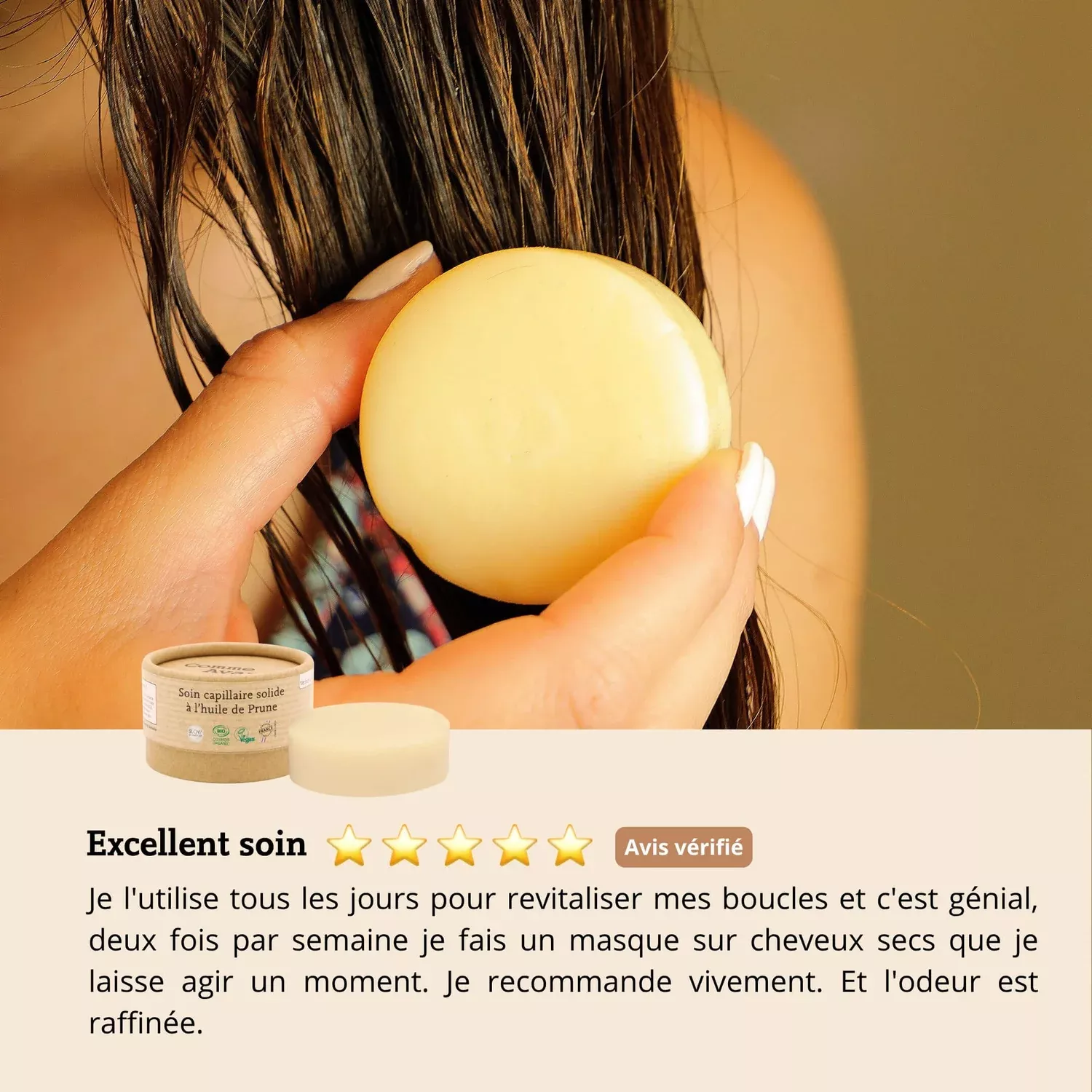 Soin capillaire à l'huile de prune - Pêche & vanille - 50g