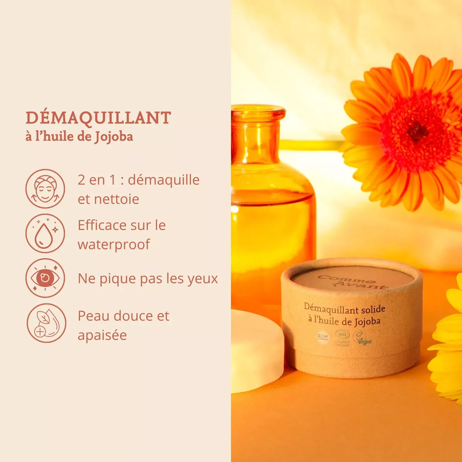 Pain démaquillant à l'huile de jojoba - 240g