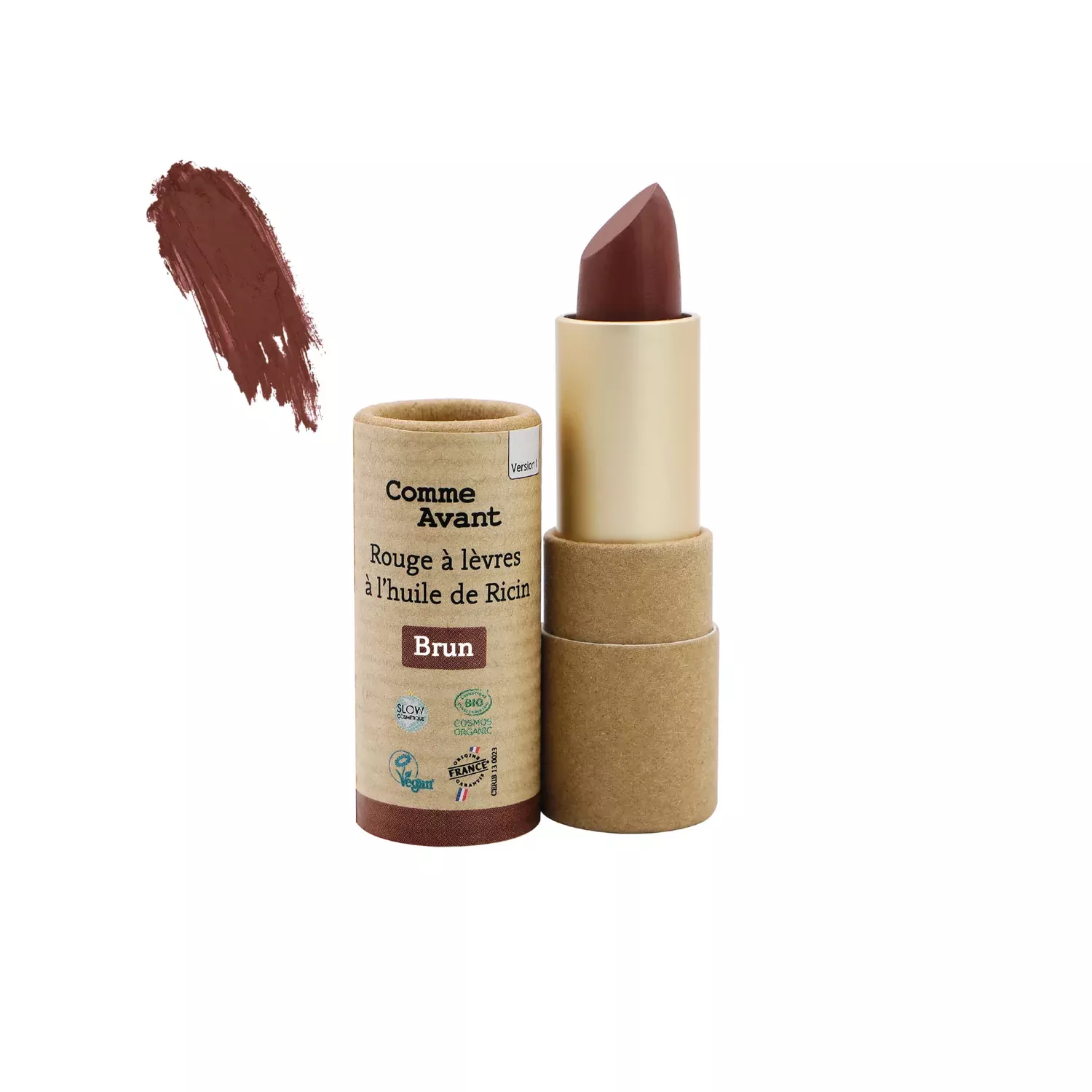 Rouge à lèvres à l'huile de ricin - Brun - 4g