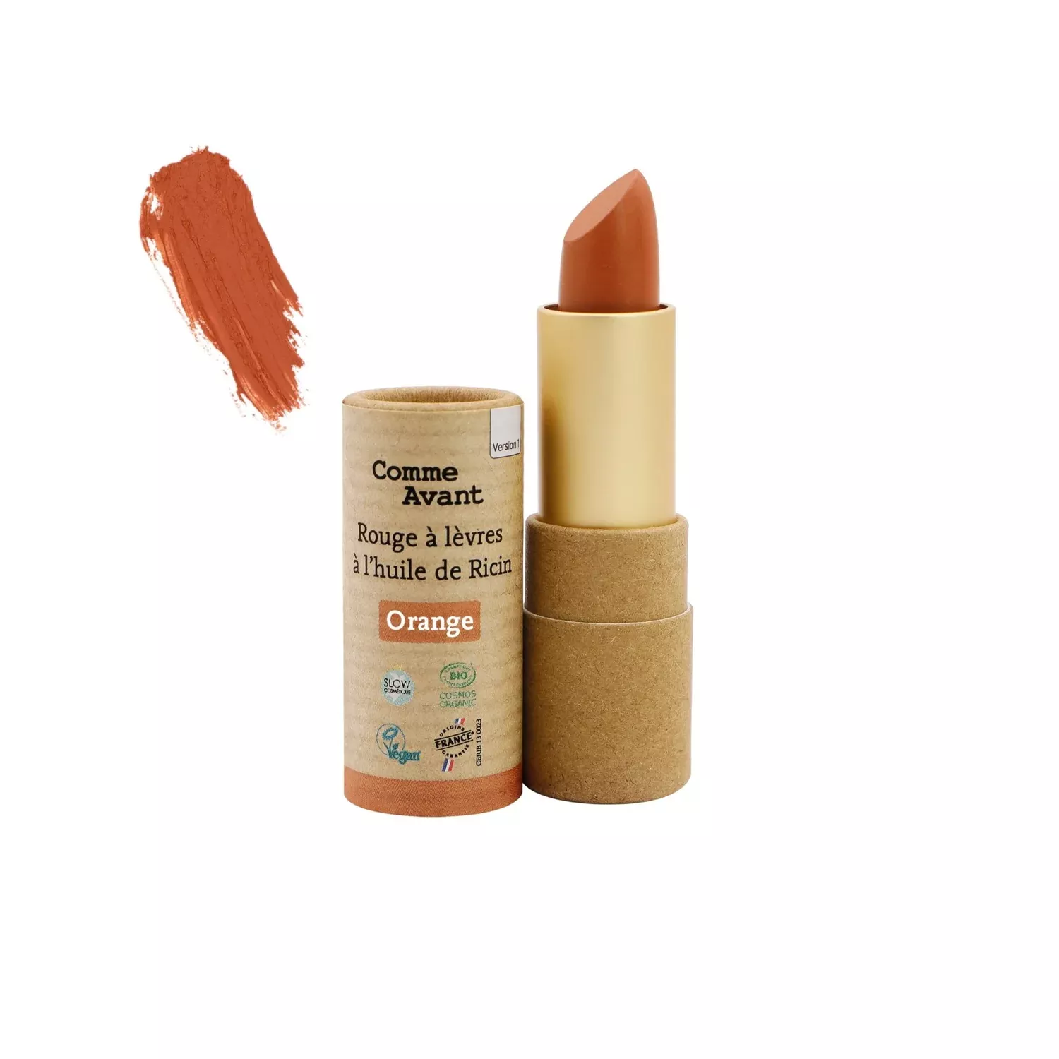 Rouge à lèvres à l'huile de ricin - Orange Ambré - 4g