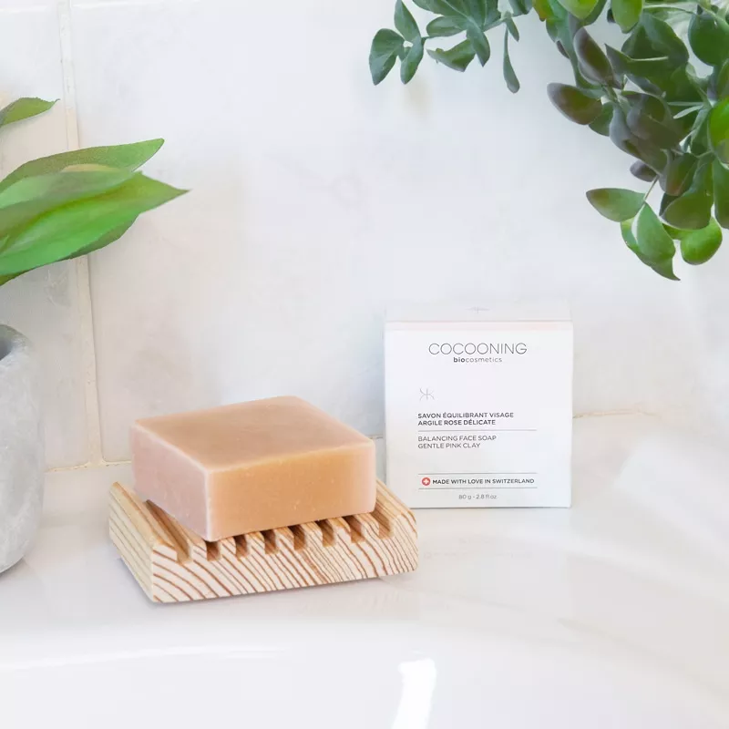 Savon équilibrant visage à l'argile rose - 80g