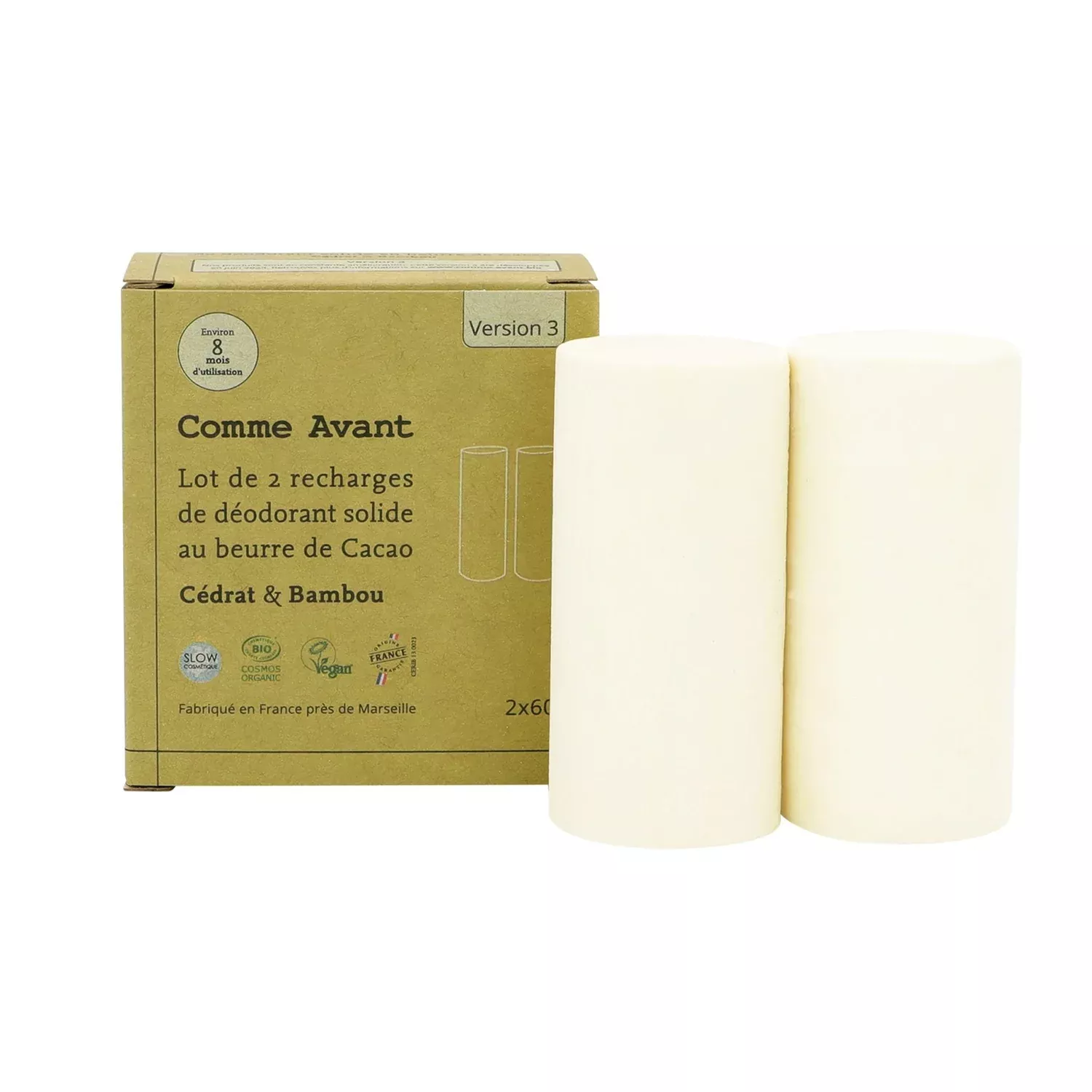 Lot de 2 recharges déodorant - Cédrat & Bambou - 2x60g