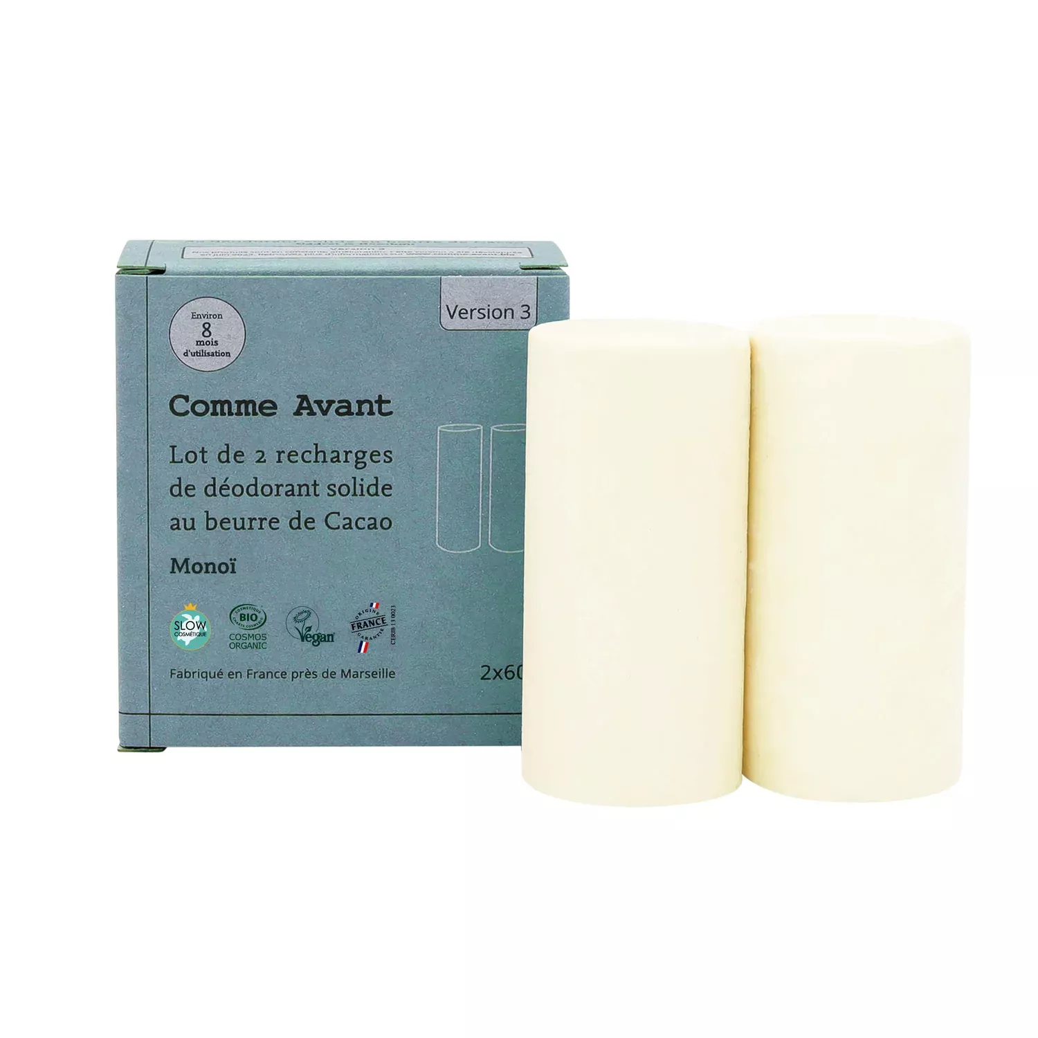 Lot de 2 recharges déodorant - Monoï- 2x60g