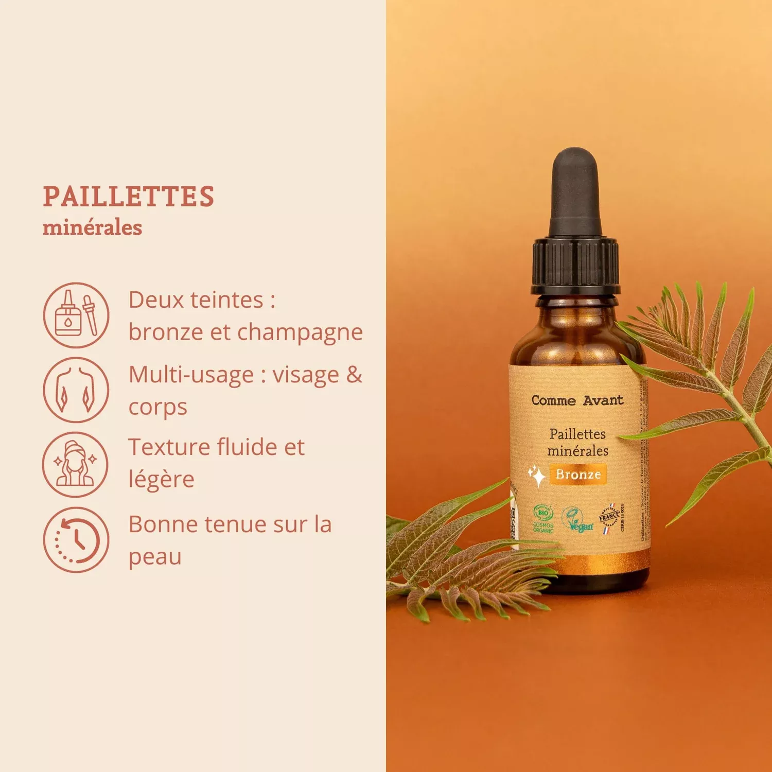 Paillettes minérales - Bronze - 30ml
