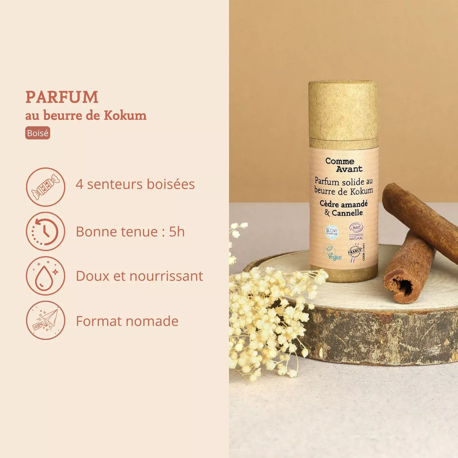 Parfum solide boisé - Tonka & Bois de Santal - 20g
