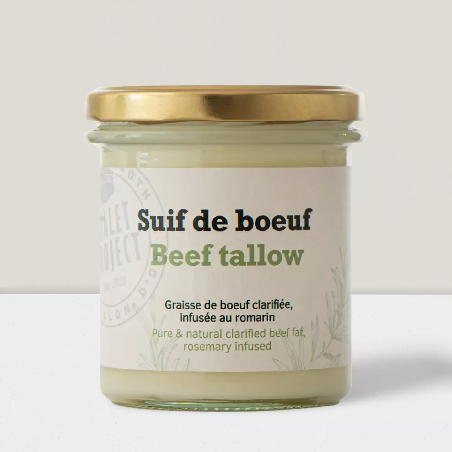 Suif de boeuf infusé au romarin - 260gr
