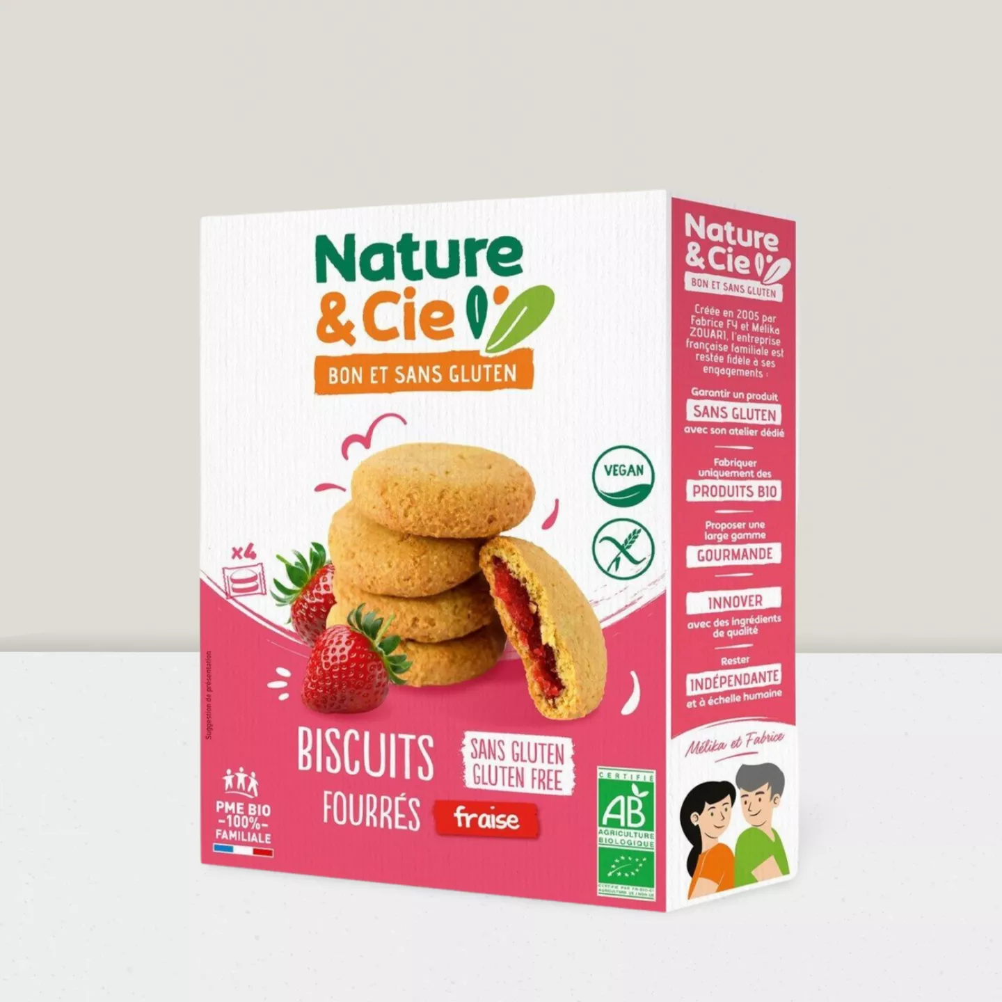 Biscuits fourrés fraise - 135gr