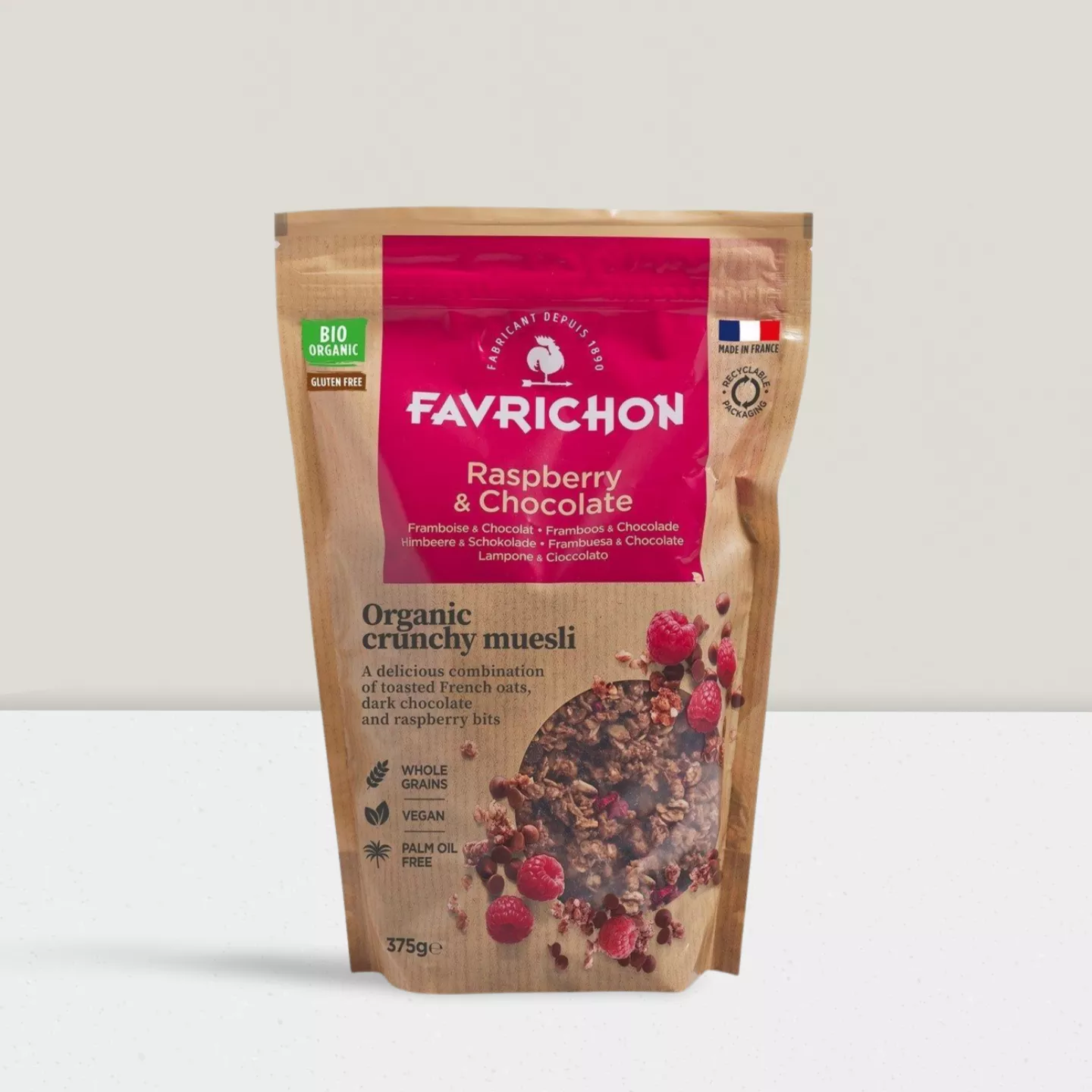 Muesli Croustillant framboise et chocolat - 375gr