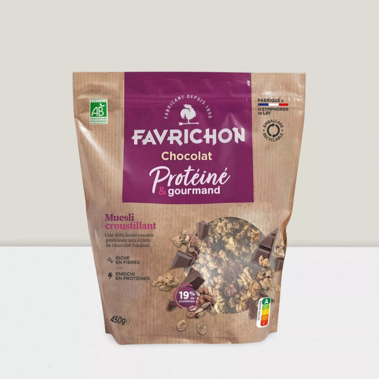 Muesli croustillant protéiné chocolat - 450gr