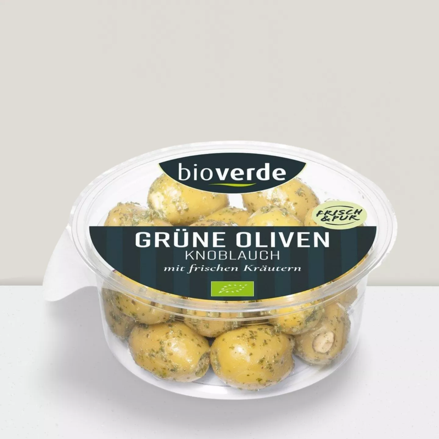 Olives vertes à l'ail / bac 150gr