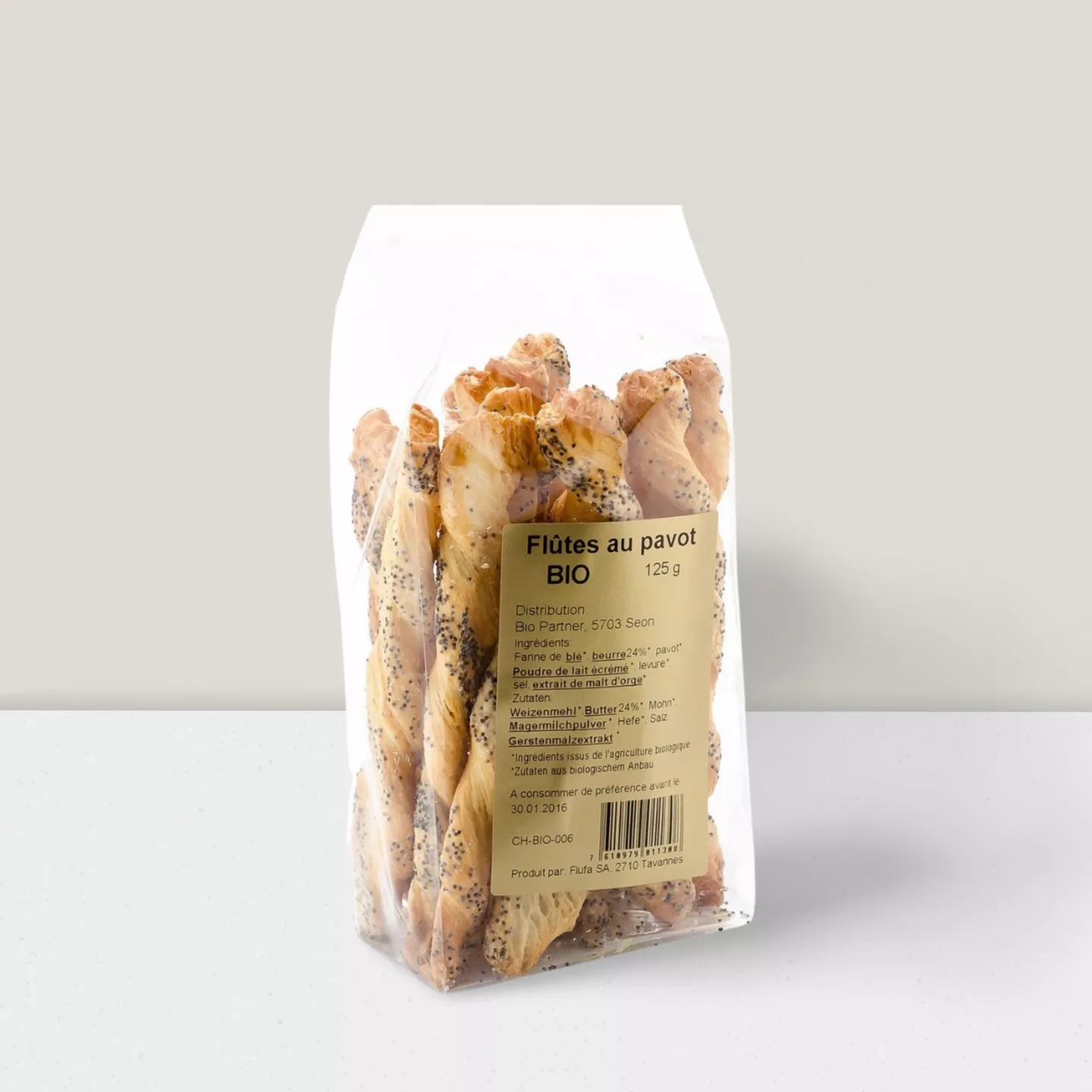 Flûtes au pavot pur beurre 125gr
