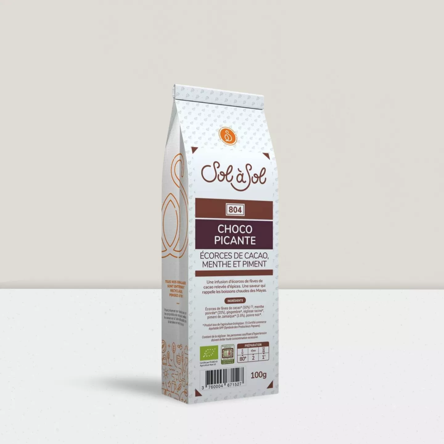 Infusion cacao menthe poivrée & piment- vrac - 100gr