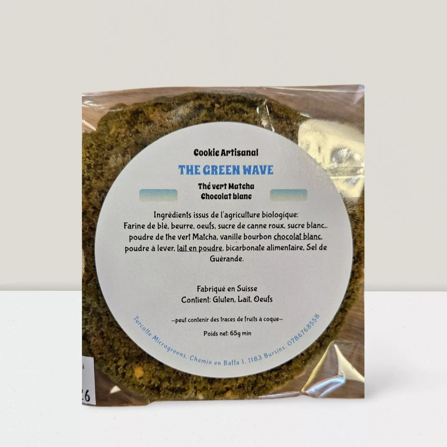 Cookie Matcha & chocolat blanc - 65gr