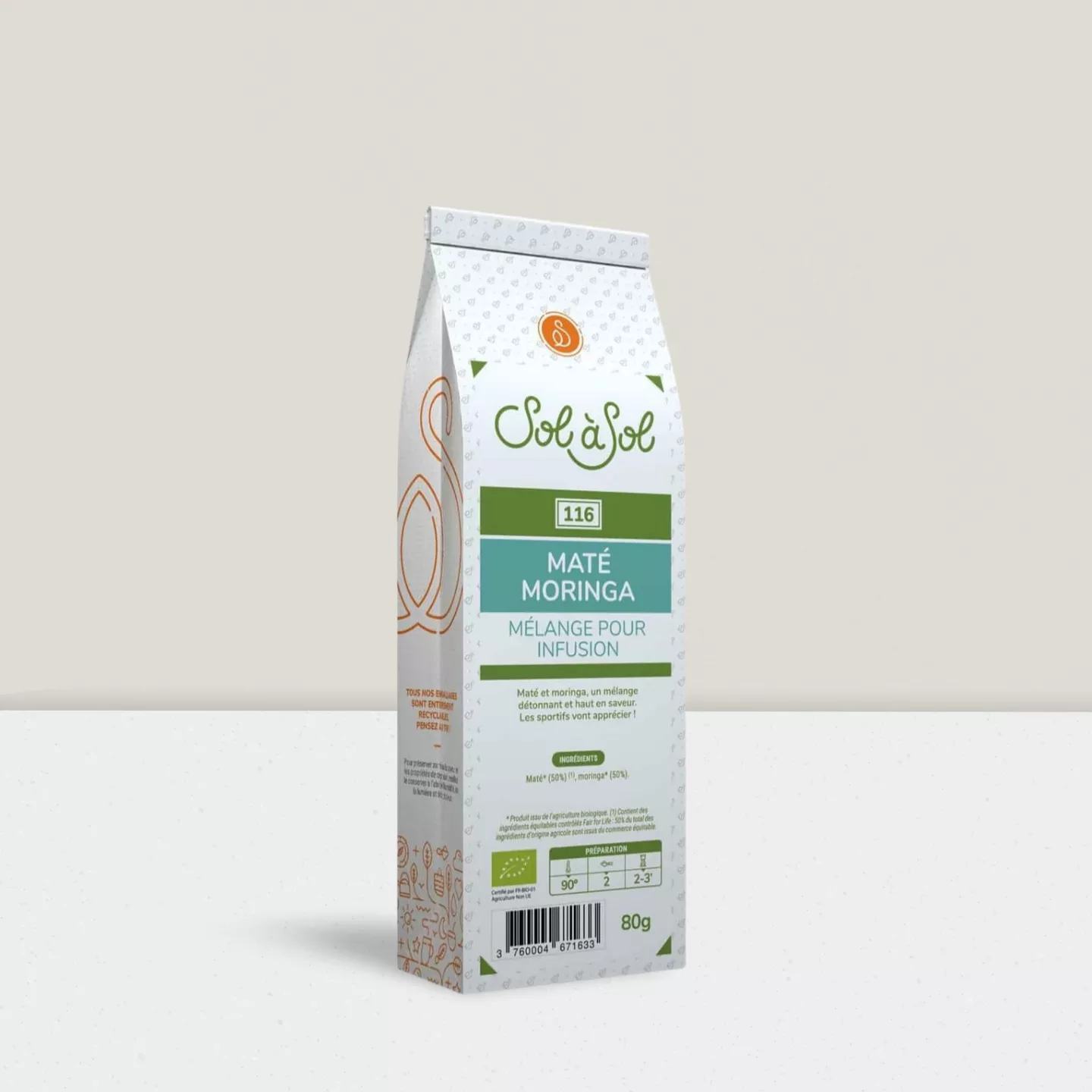 Maté aromatisé - Moringa- vrac - 80gr