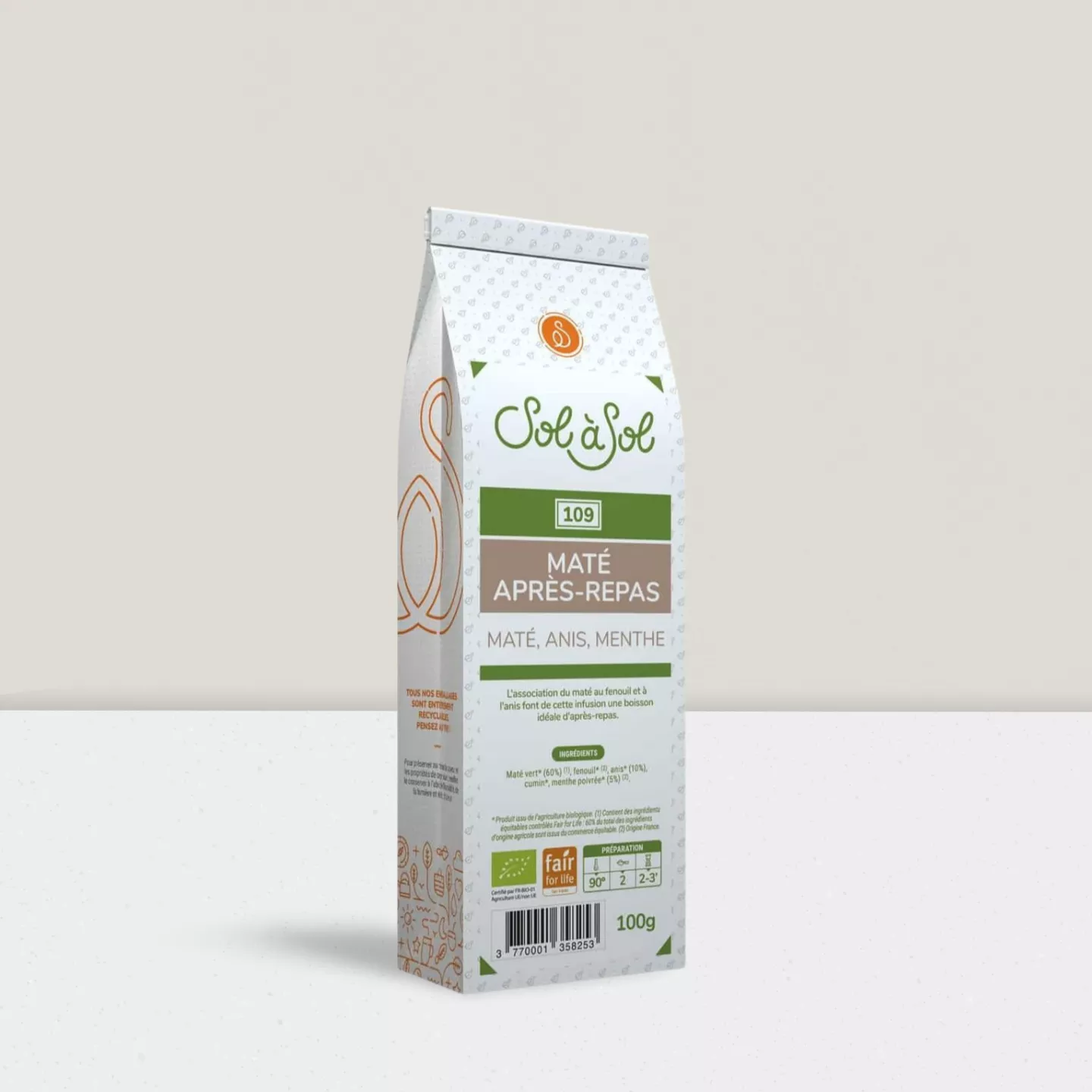 Maté bio après repas en vrac (fenouil anis menthe) 100g