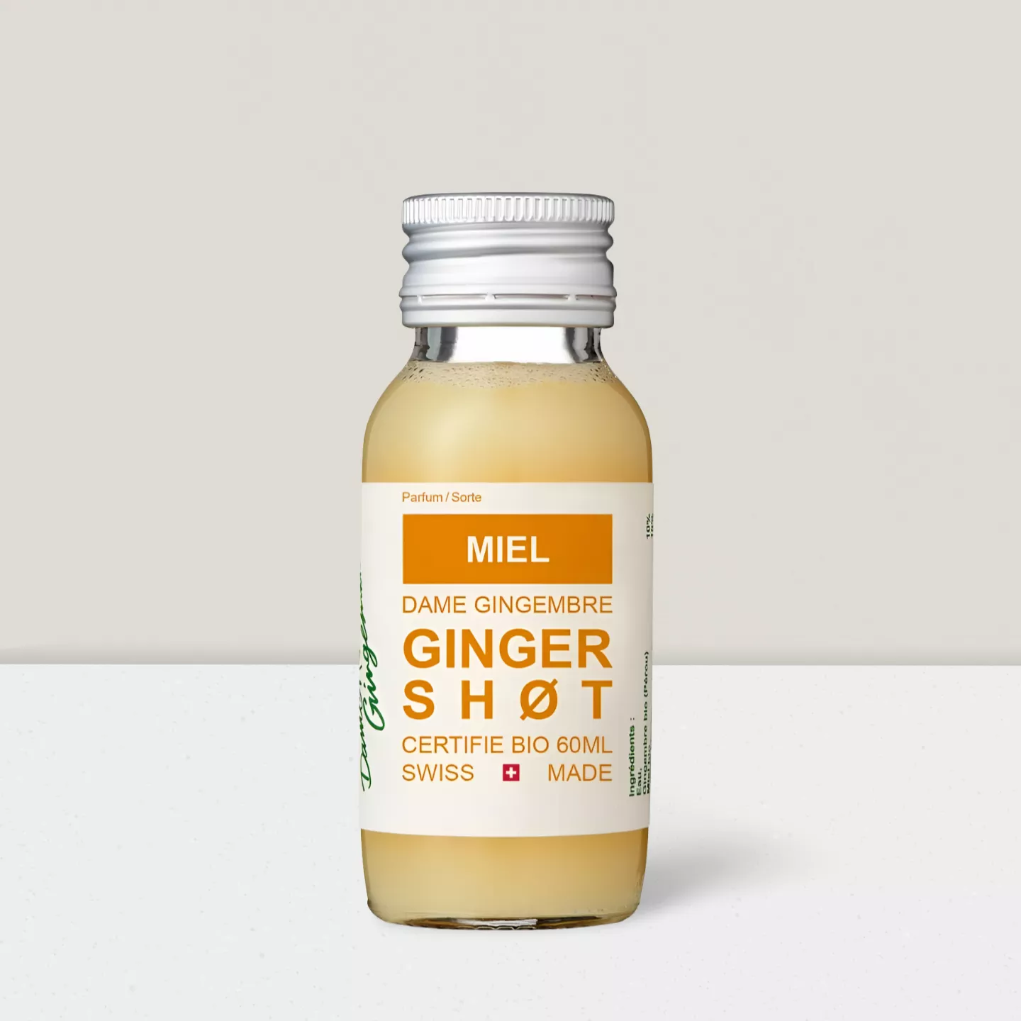 Shot de Gingembre Bio, suisse Miel 60ml