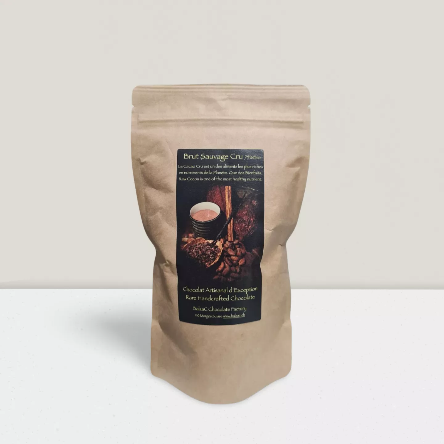 Chocolat chaud - Brut Sauvage Cru 75% - 250gr