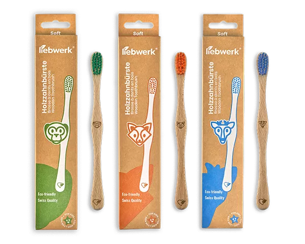 Brosse à dents bois de hêtre Suisse - KIDS
