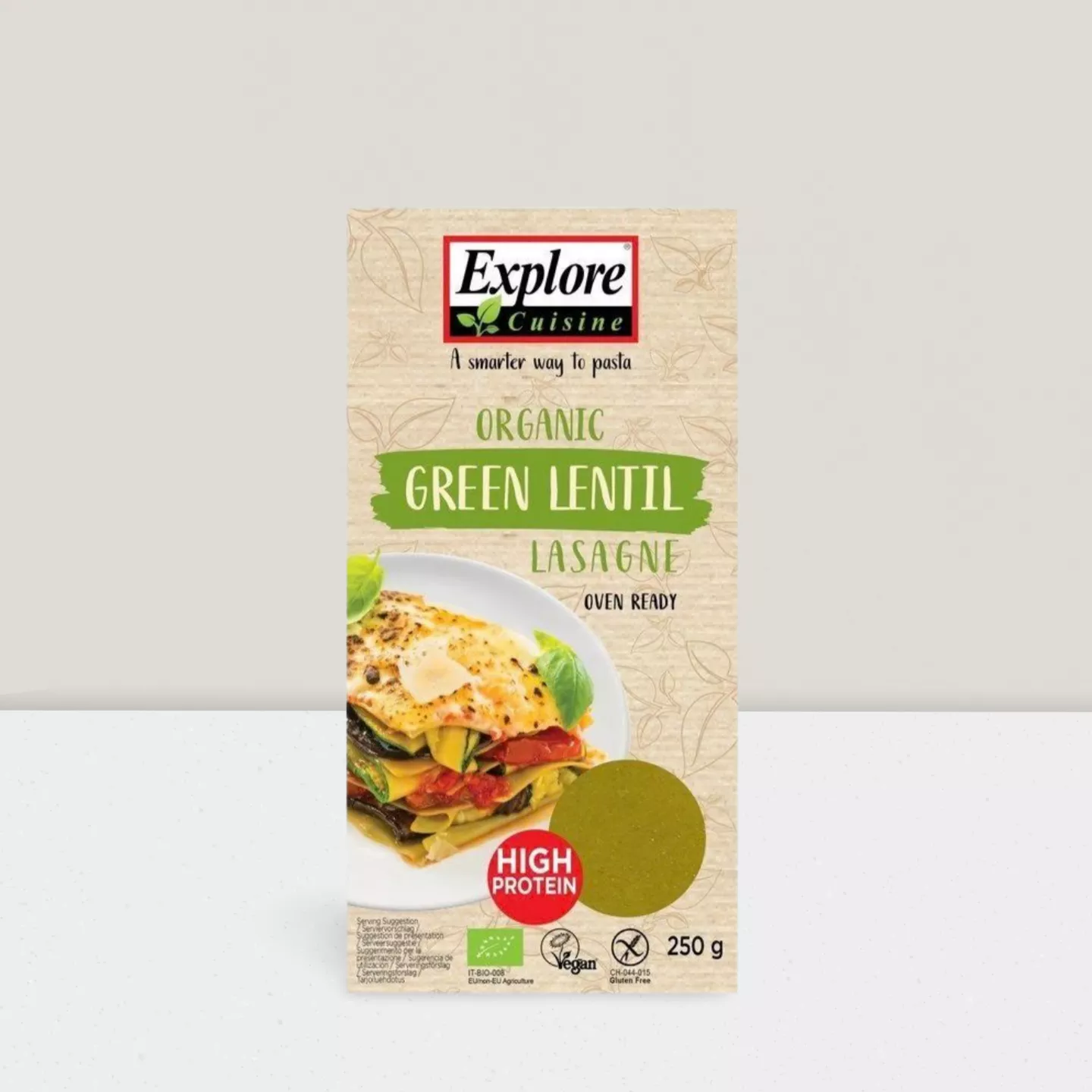 Pâtes Lasagne lentilles vertes 250g
