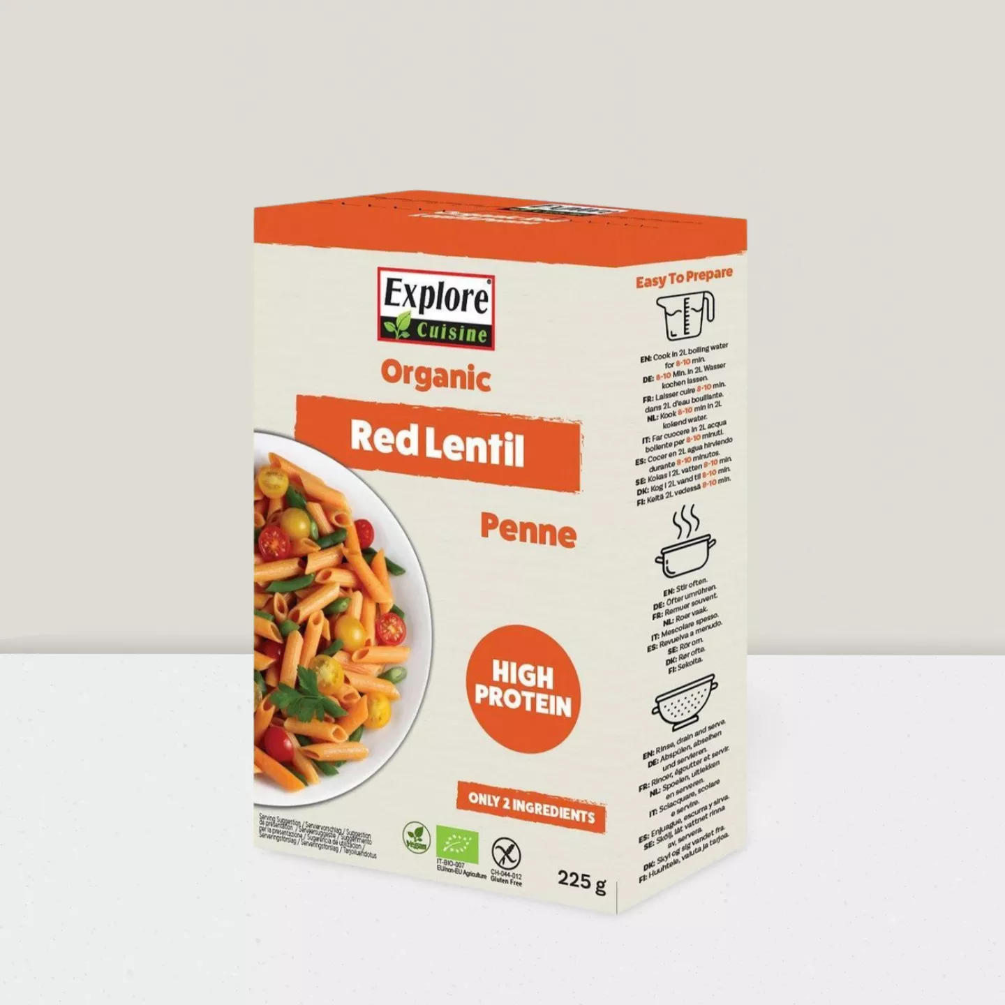 Pâtes Penne aux lentilles corail - 250gr