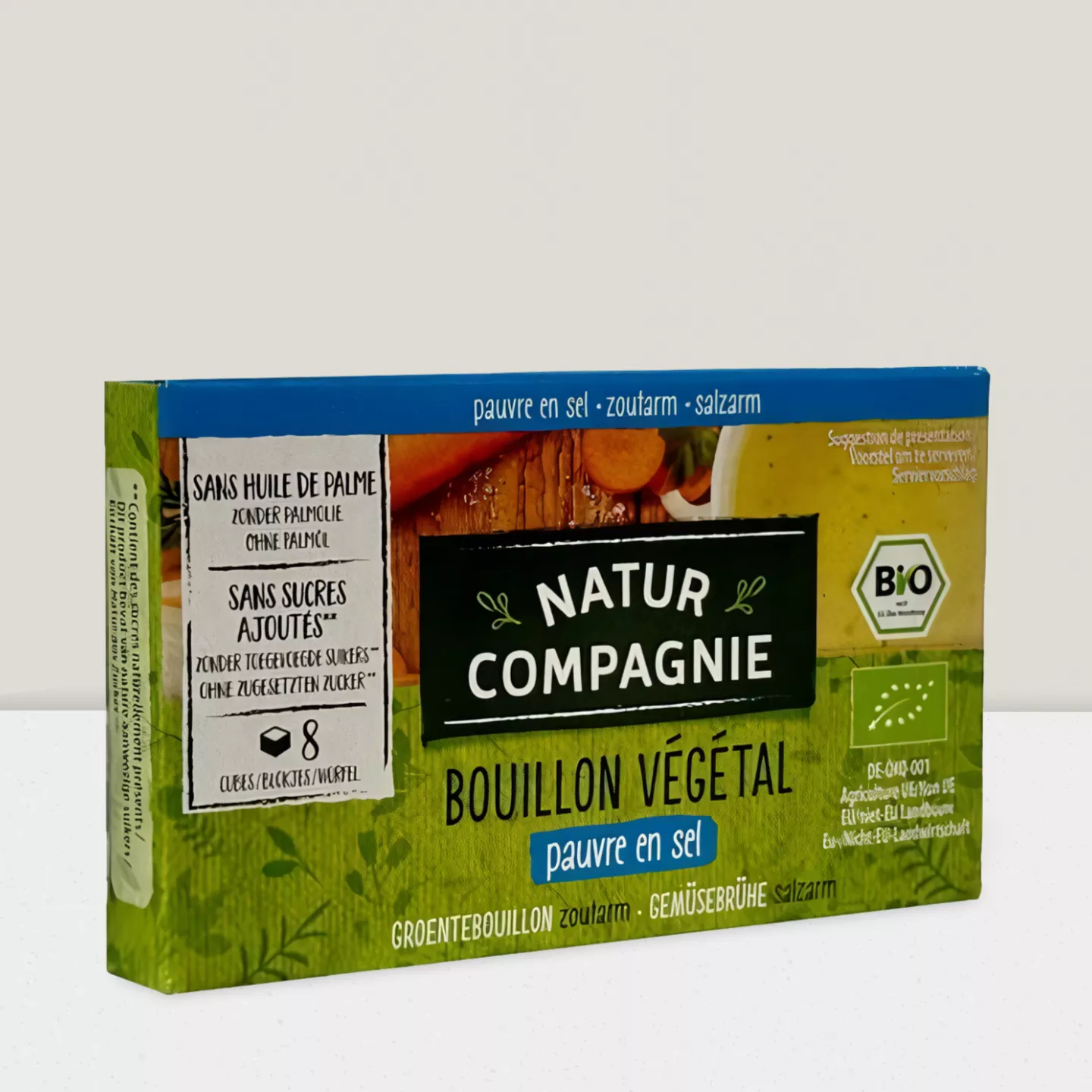 Bouillon végétal en cube - pauvre en sel - 84gr