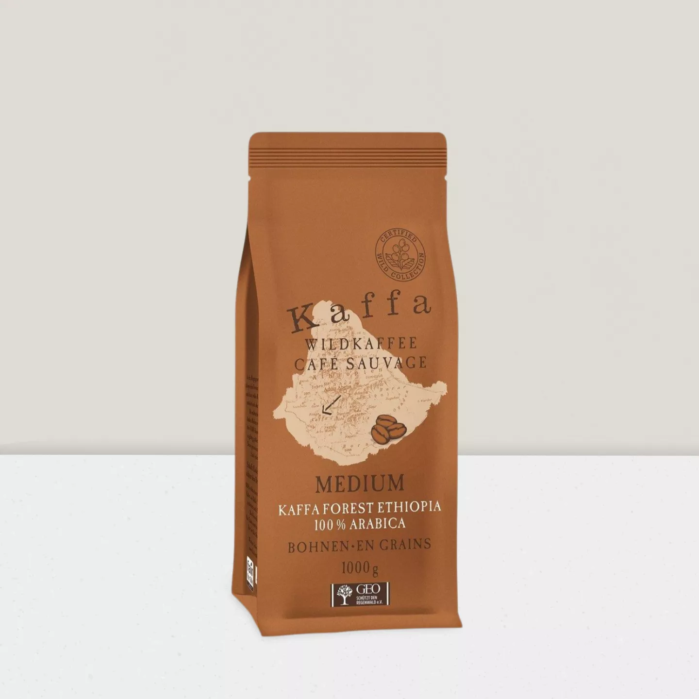 Café sauvage medium grains 'Kaffa' 1kg