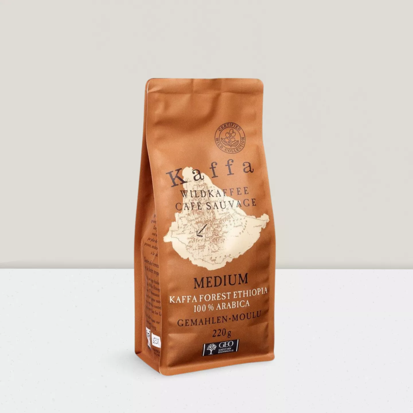 Café sauvage medium moulu "Kaffa" - sachet 220gr