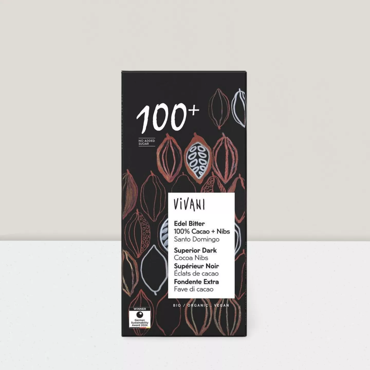 Chocolat 100% cacao + éclats 80g